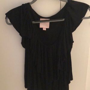 Black ruffle tank